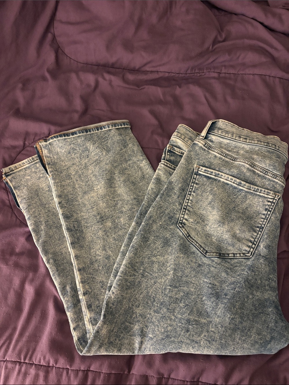 Acid Wash High-Waist Jeans